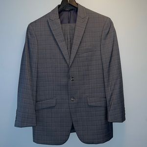 Perry Ellis Grayish Blue Suit 38S (suit was taken in and can be let out) Worn 1x